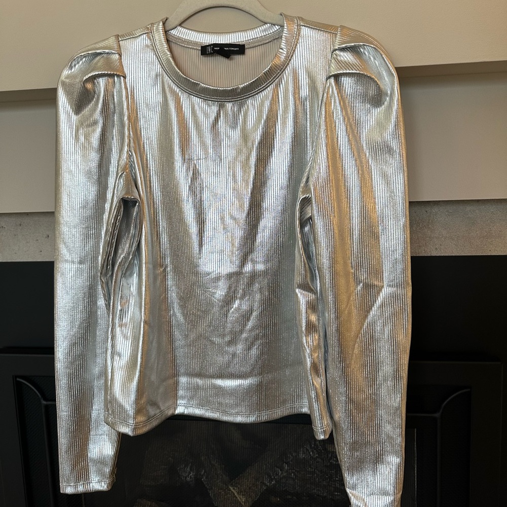 Silver International Concepts Puff Shoulder Shirt